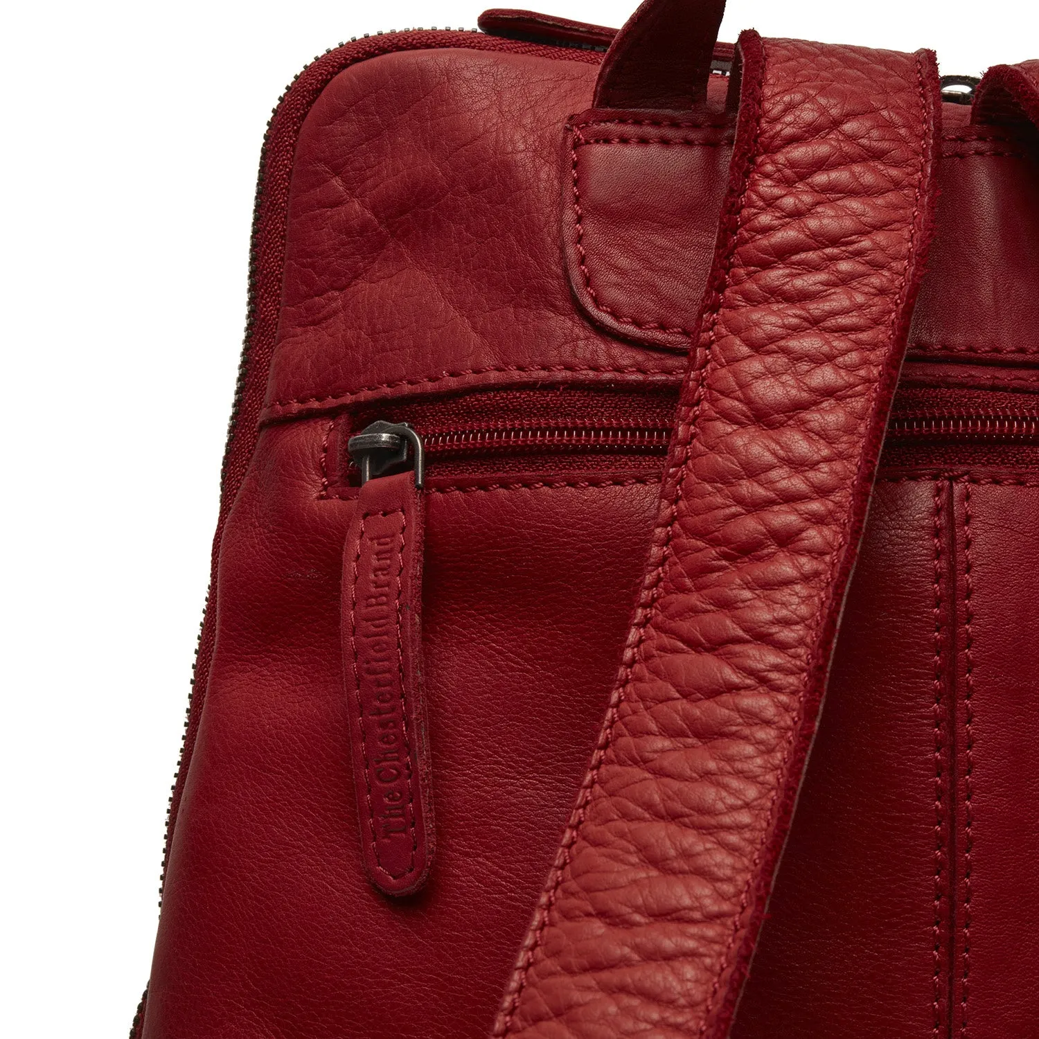Leather Backpack Red Bern