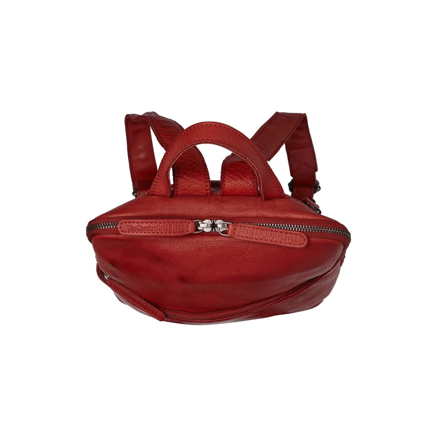 Leather Backpack Red Bern