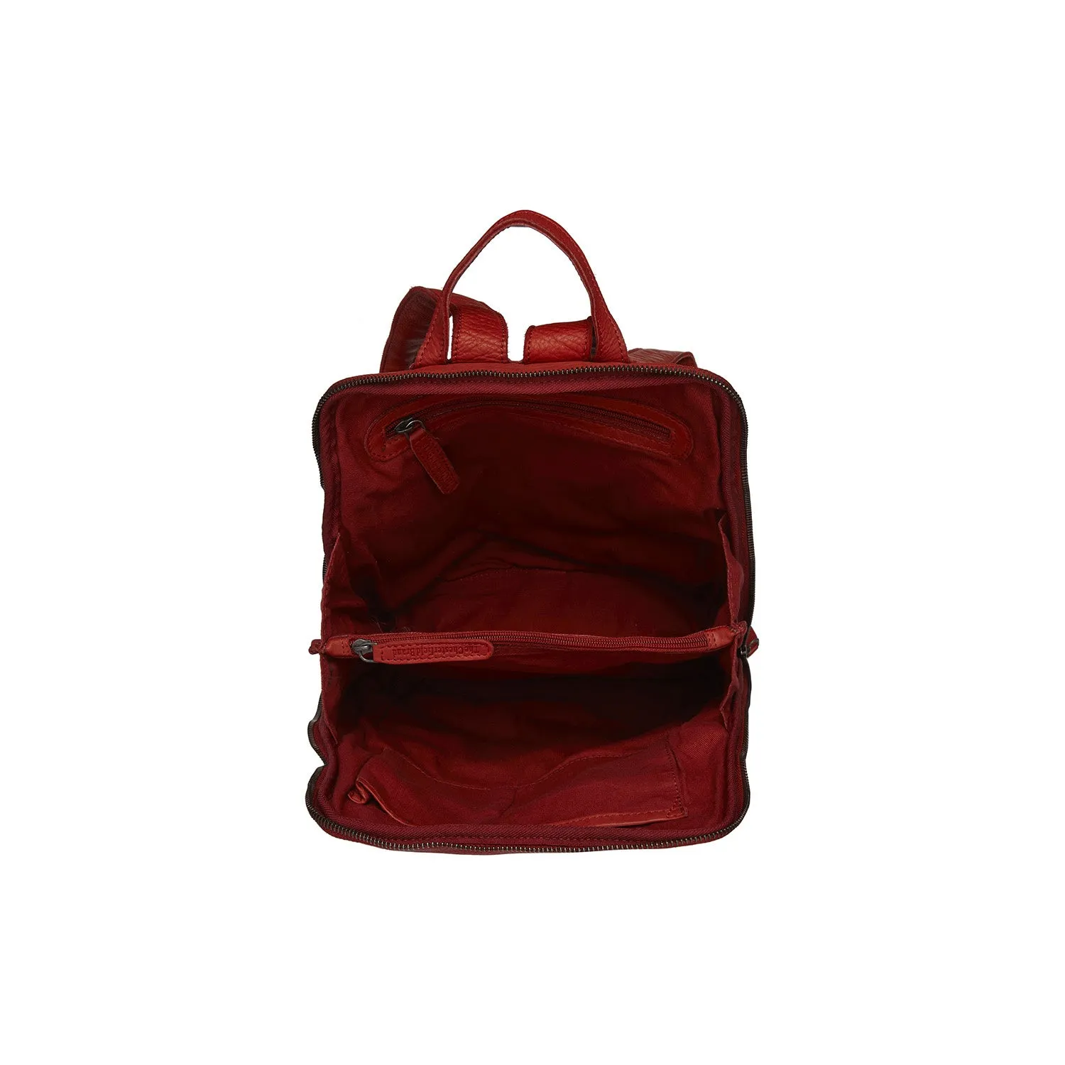 Leather Backpack Red Bern