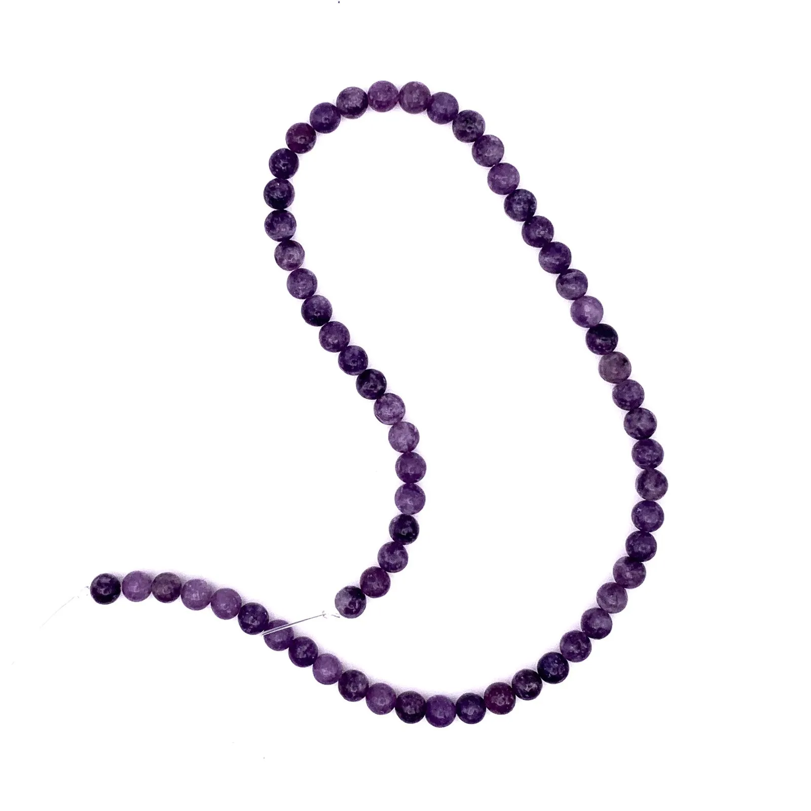 Lepidolite Violet 6.5mm Smooth Rounds Bead Strand