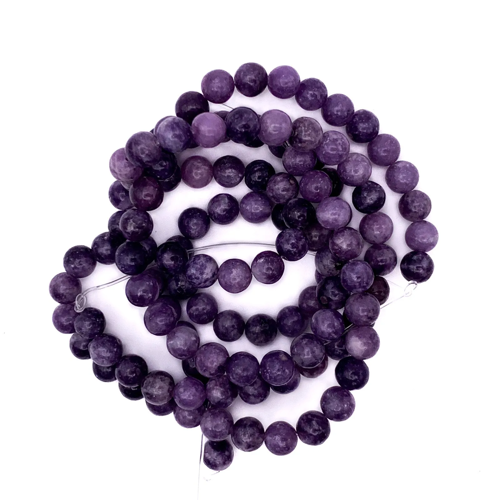 Lepidolite Violet 6.5mm Smooth Rounds Bead Strand