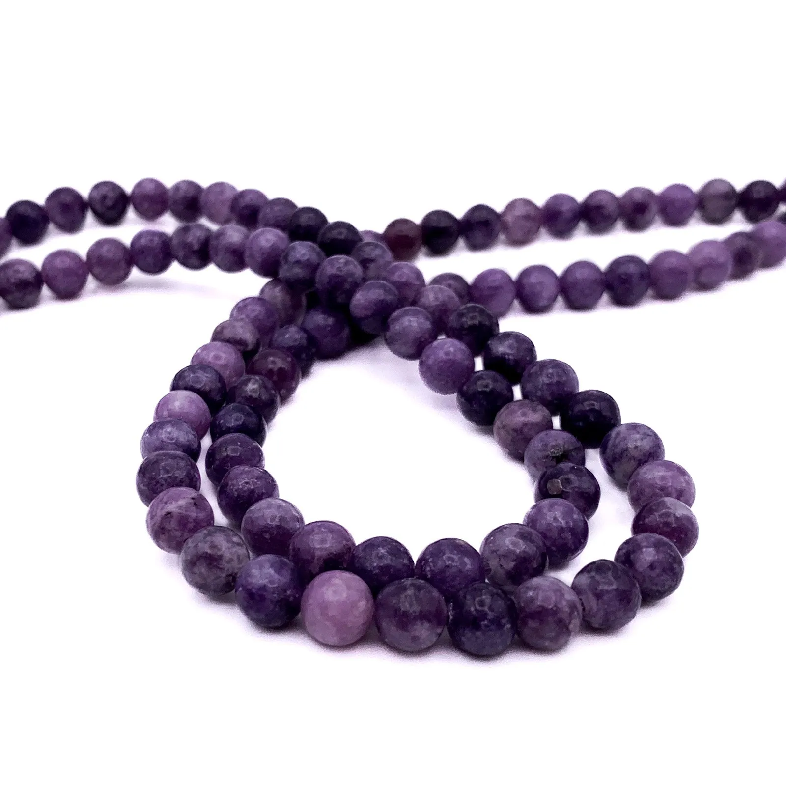 Lepidolite Violet 6.5mm Smooth Rounds Bead Strand