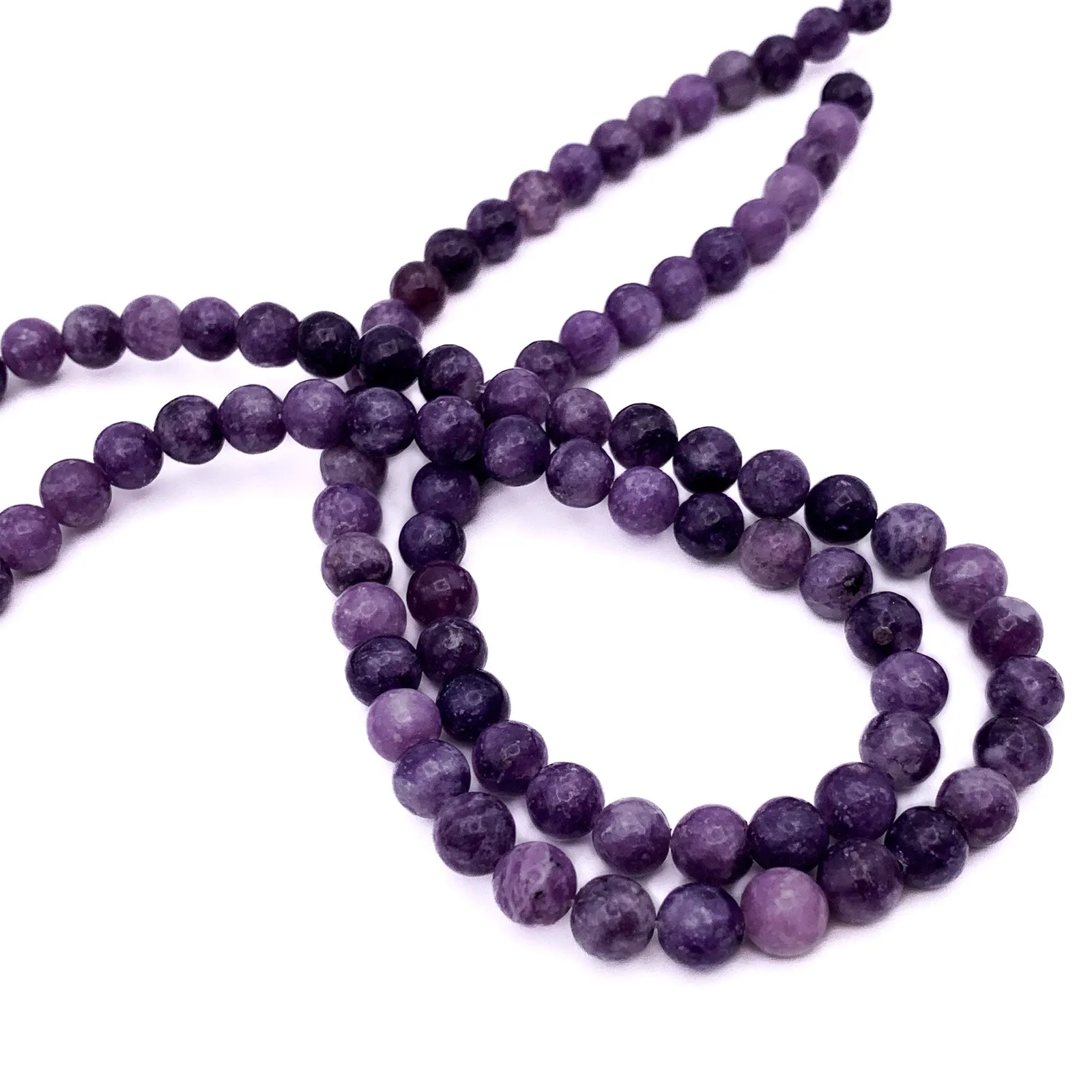 Lepidolite Violet 6.5mm Smooth Rounds Bead Strand