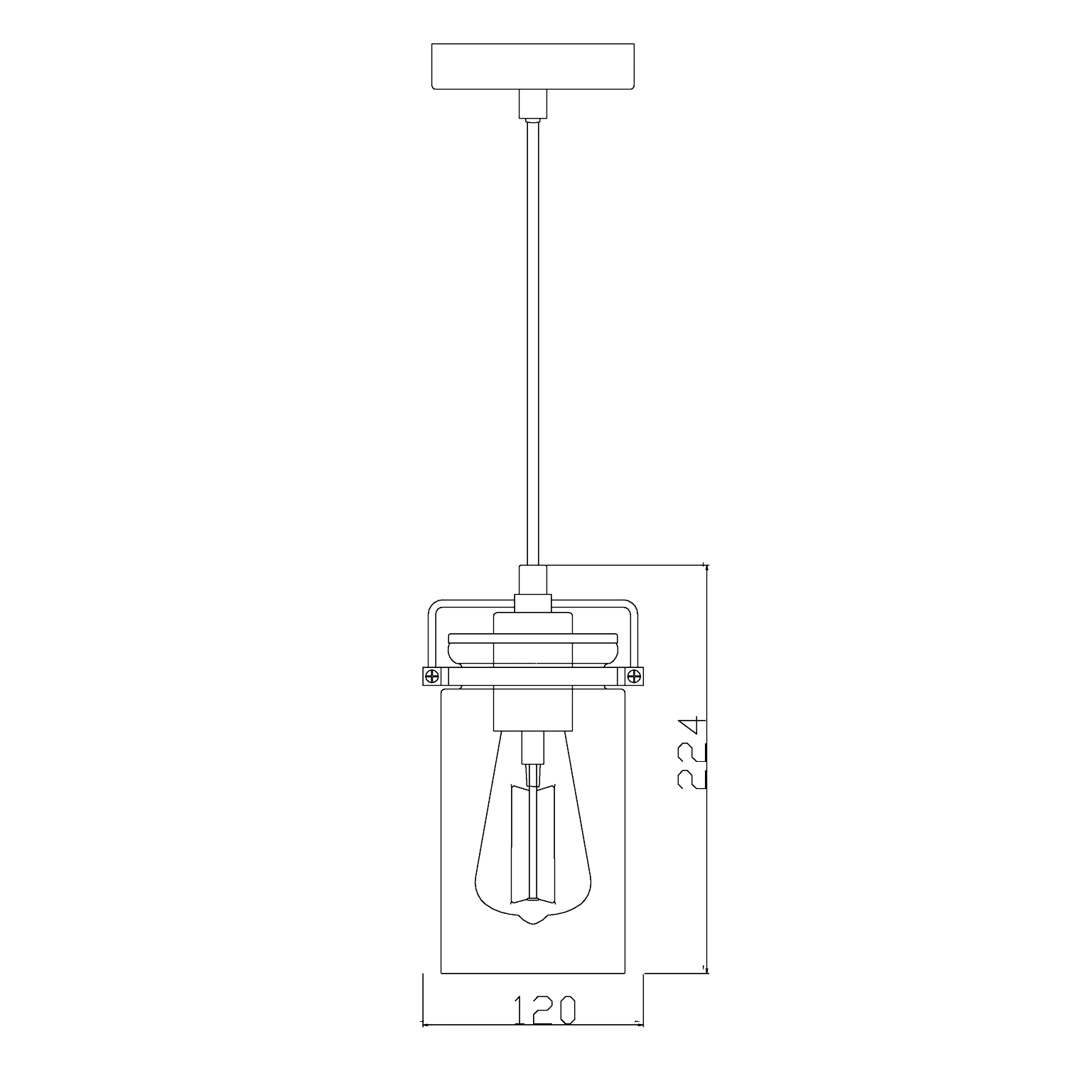 Linden 1 Light Antique Brown Pendant with Clear Glass