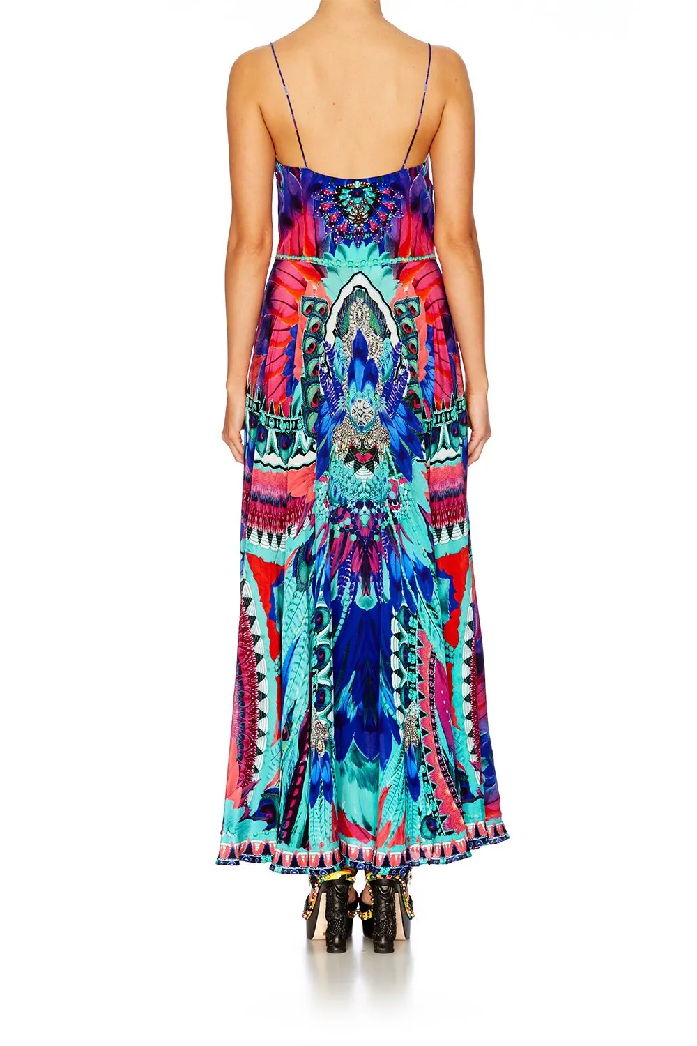LONG DRESS WITH TIE FRONT SKY FALL