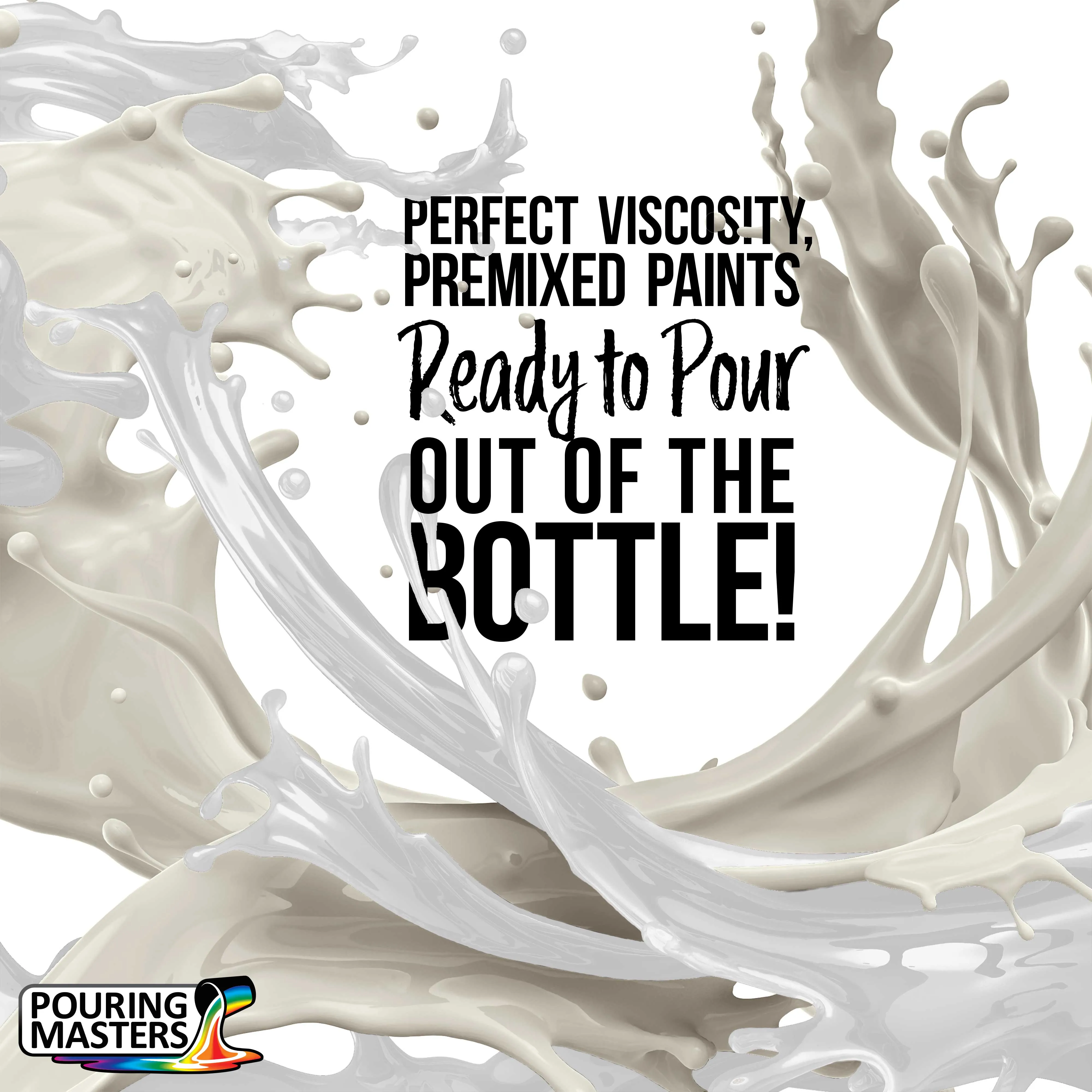 Luster White Metallic Pearl Acrylic Ready to Pour Pouring Paint Premium 8-Ounce Pre-Mixed Water-Based - Painting Canvas, Wood, Crafts, Tile, Rocks