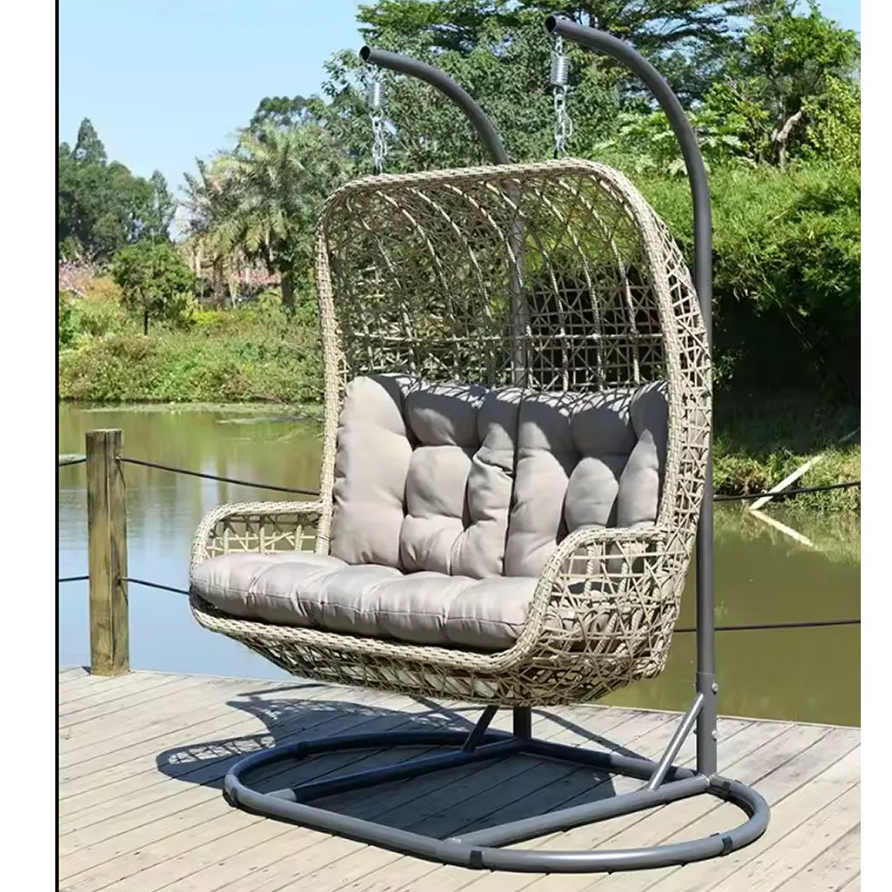Luxurious Double Seater Outdoor Rattan Hanging Chair