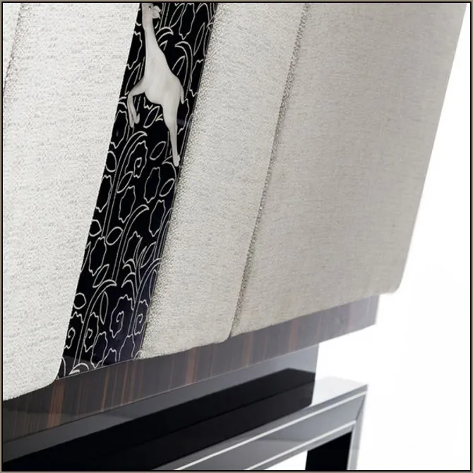 Luxurious Italian Black Wood-Framed Sofa