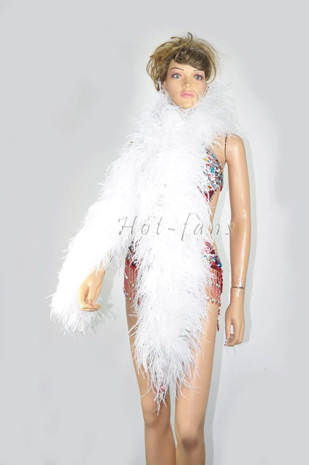 Luxurious White 12 Ply Ostrich Feather Boa