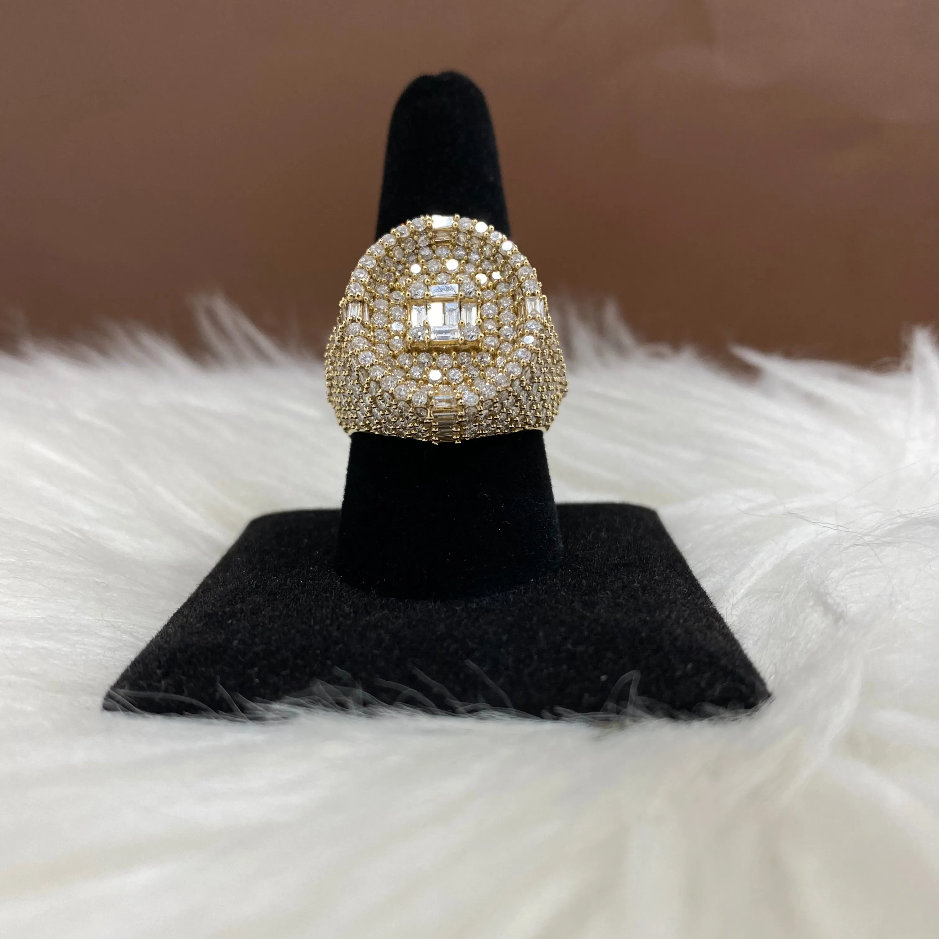 Luxury Ring 14K Yellow Gold With Diamond 5,75ct / 15,5gr / Size 10