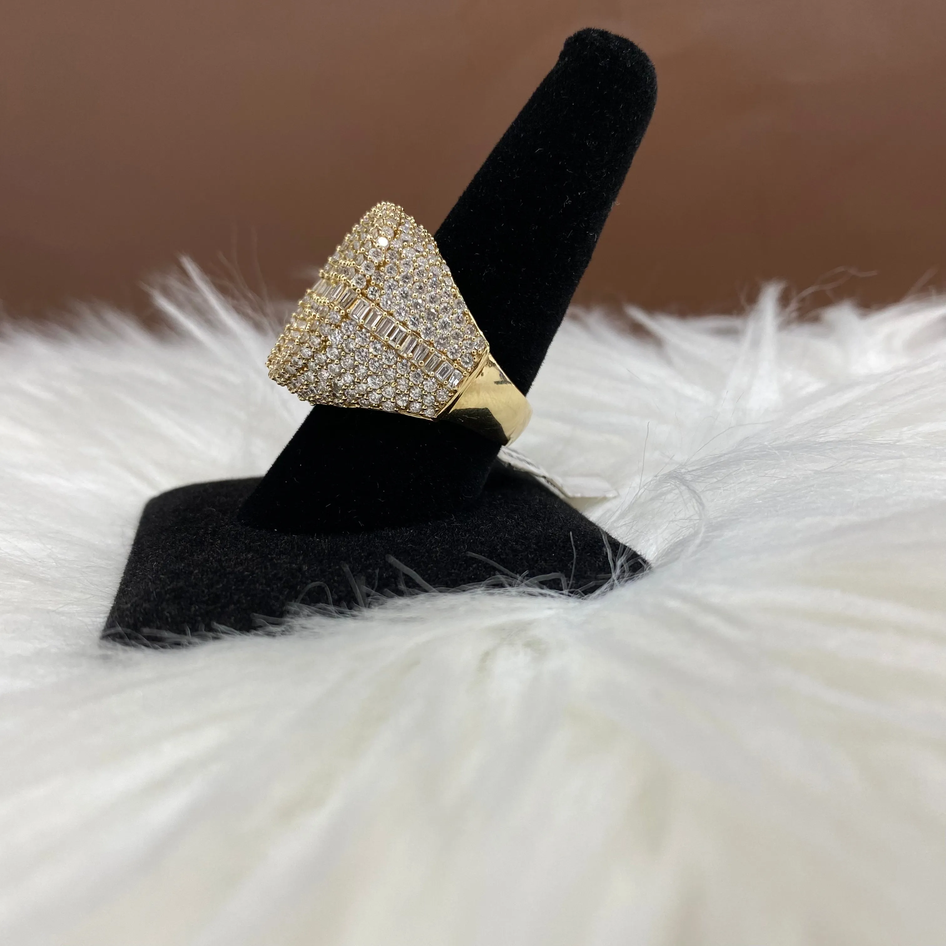 Luxury Ring 14K Yellow Gold With Diamond 5,75ct / 15,5gr / Size 10