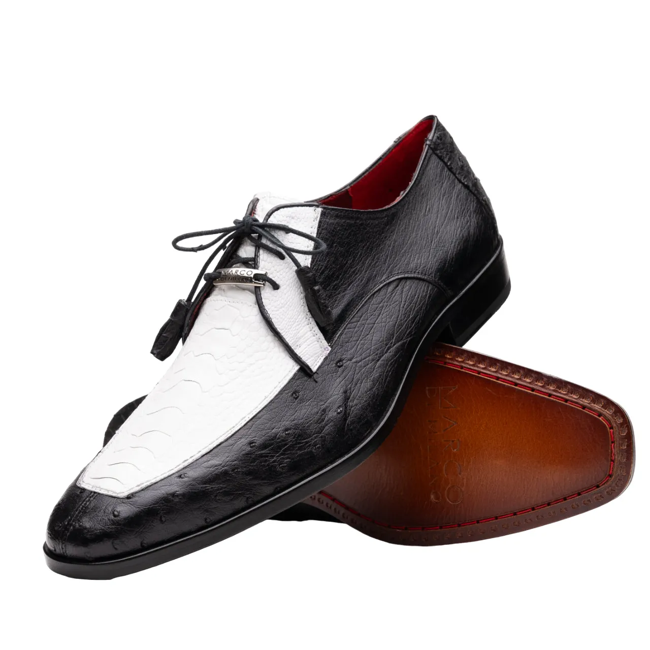 Marco Di Milano Andretti Ostrich Leg White Black