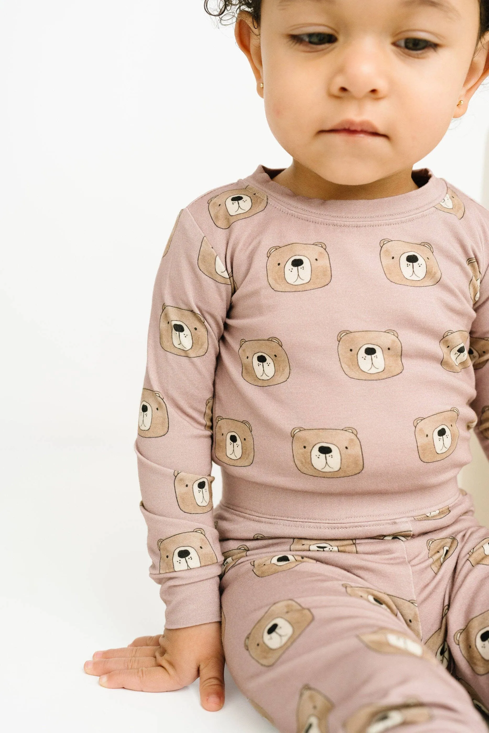 Mauve Bears Bamboo Set