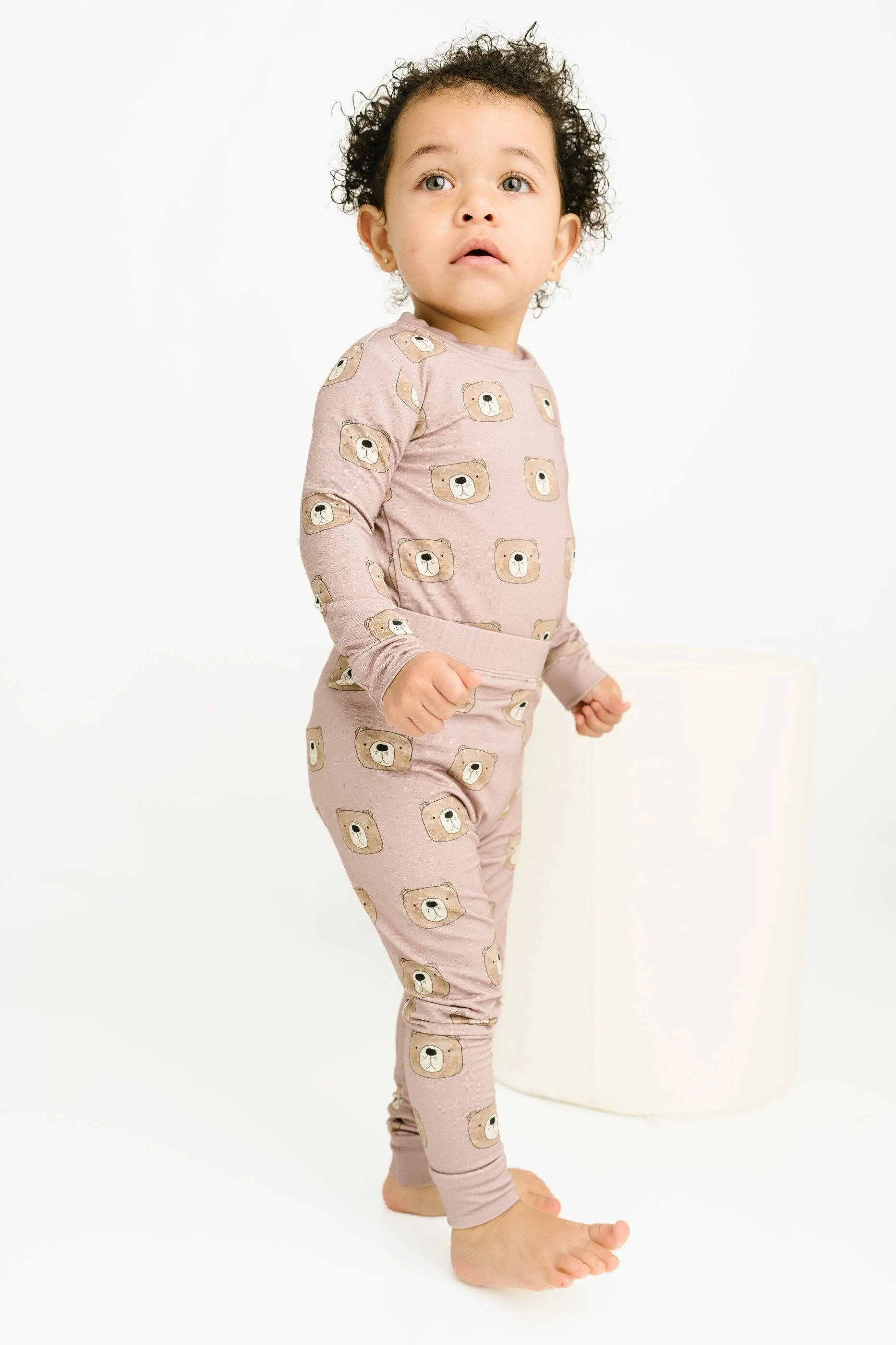 Mauve Bears Bamboo Set