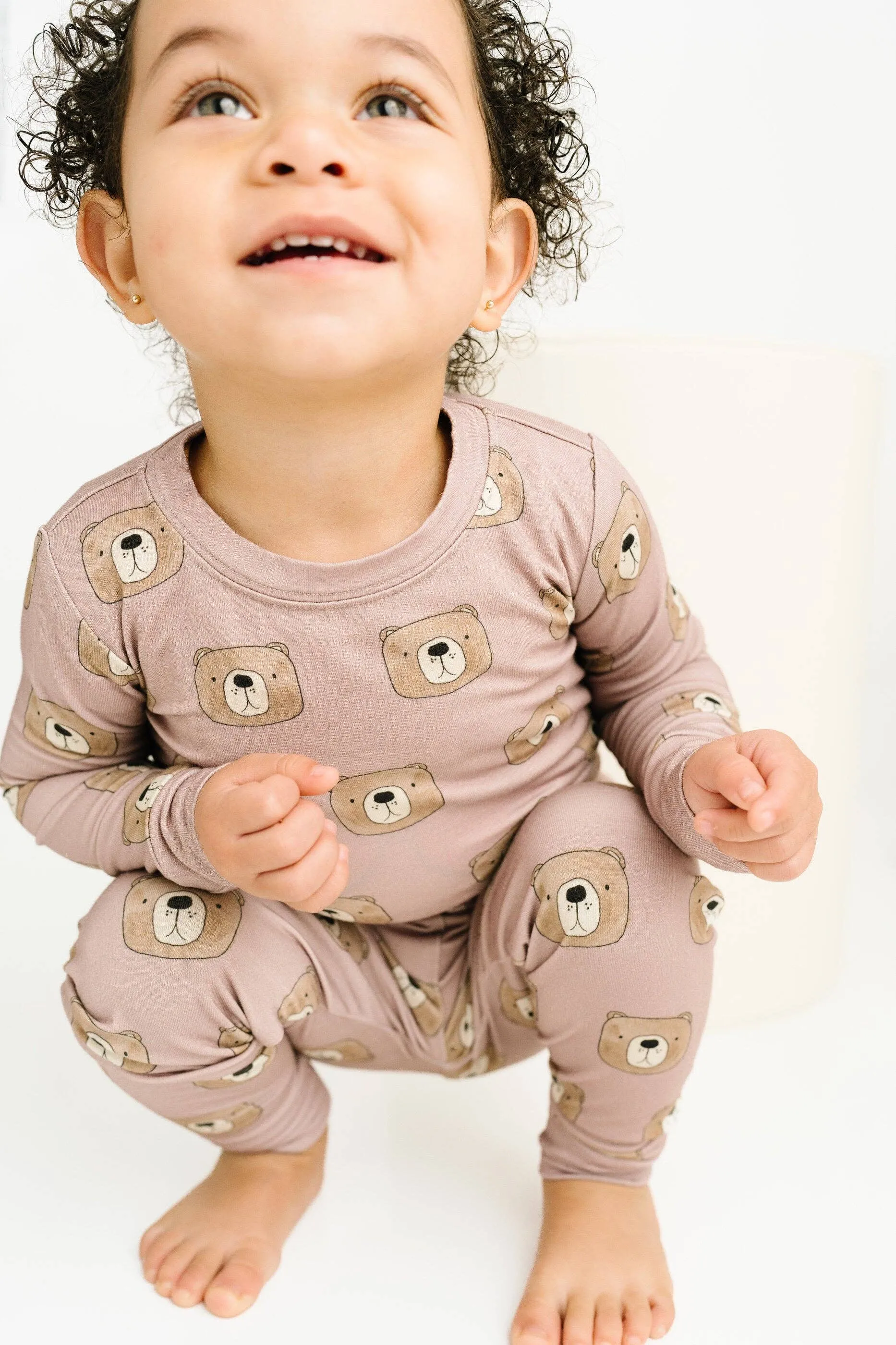 Mauve Bears Bamboo Set