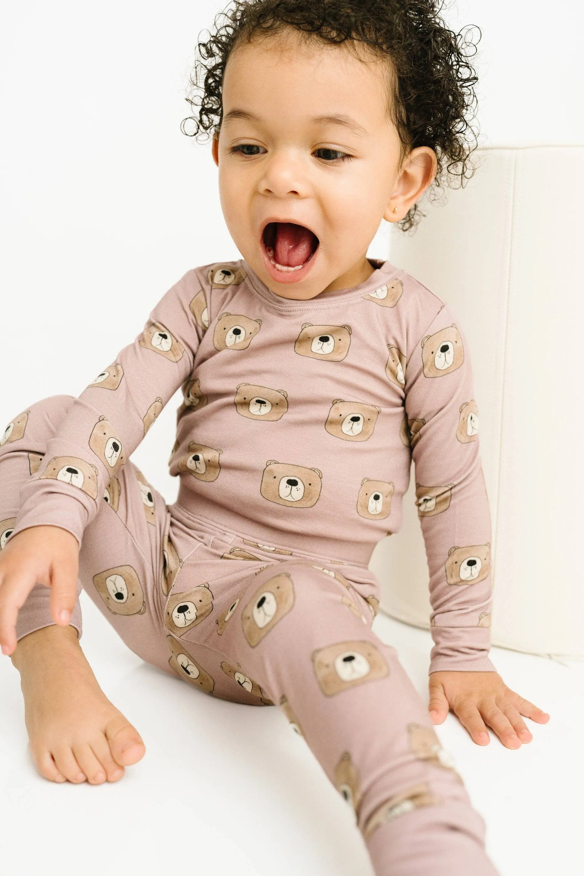 Mauve Bears Bamboo Set