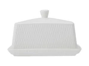 Maxwell & Williams White Basics Diamonds Butter Dish Gift Boxed