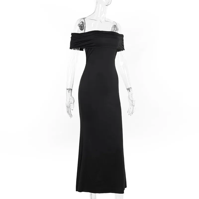 Mermaid Off-Shoulder Backless Gown - Ruched for Evening Glamour