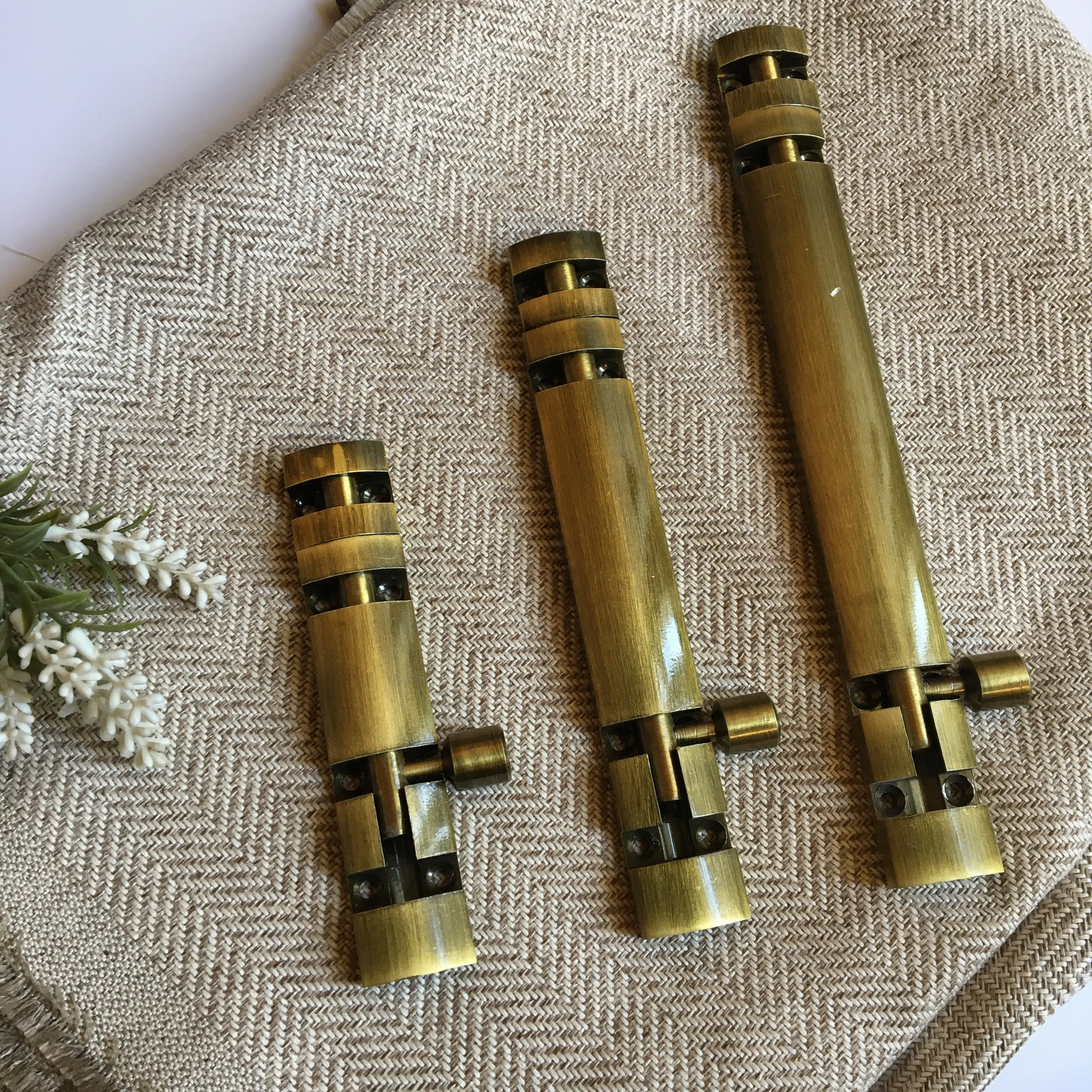 Metal Tower Bolt In Different Screw Position In Antique Finish Latches For Doors By DH