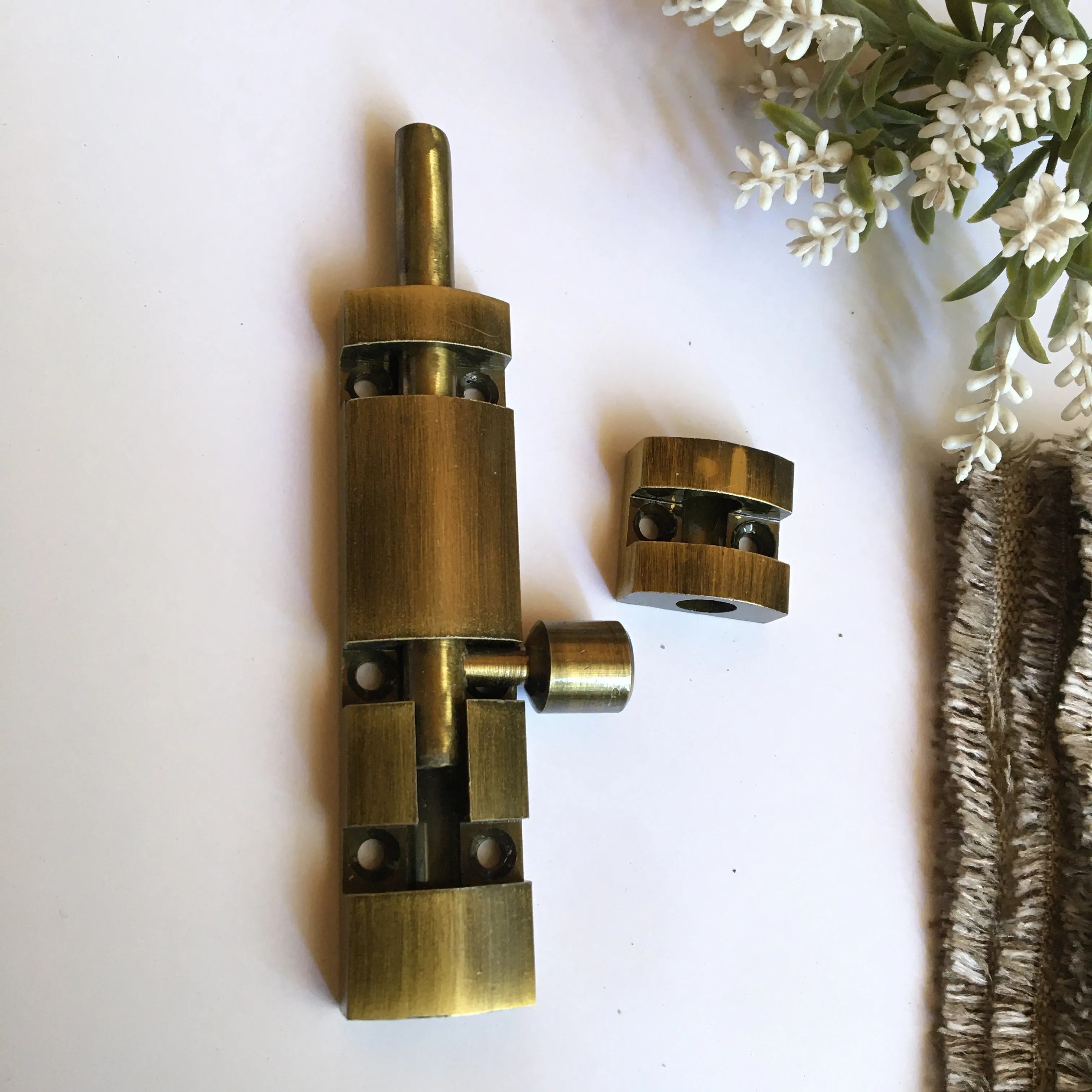 Metal Tower Bolt In Different Screw Position In Antique Finish Latches For Doors By DH
