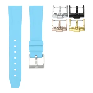 Miami Blue - Quick Release Rubber Watch Strap For Longines Elegant Collection