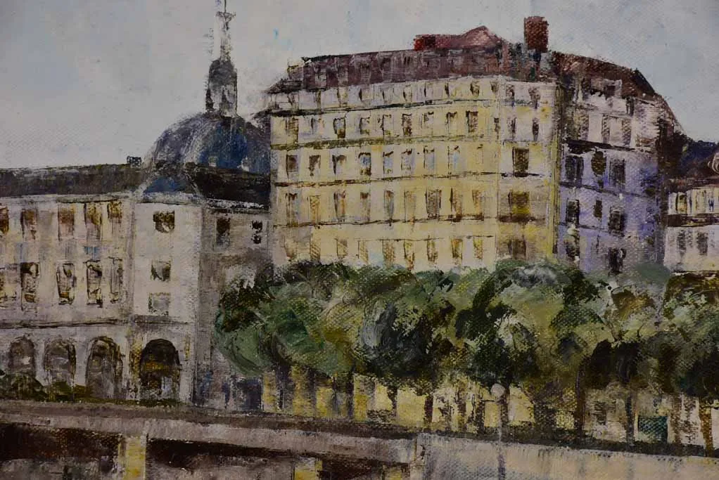 Mid-Century painting - Le Pont Wilson, Lyon 29 ¼ x 23 ¾""