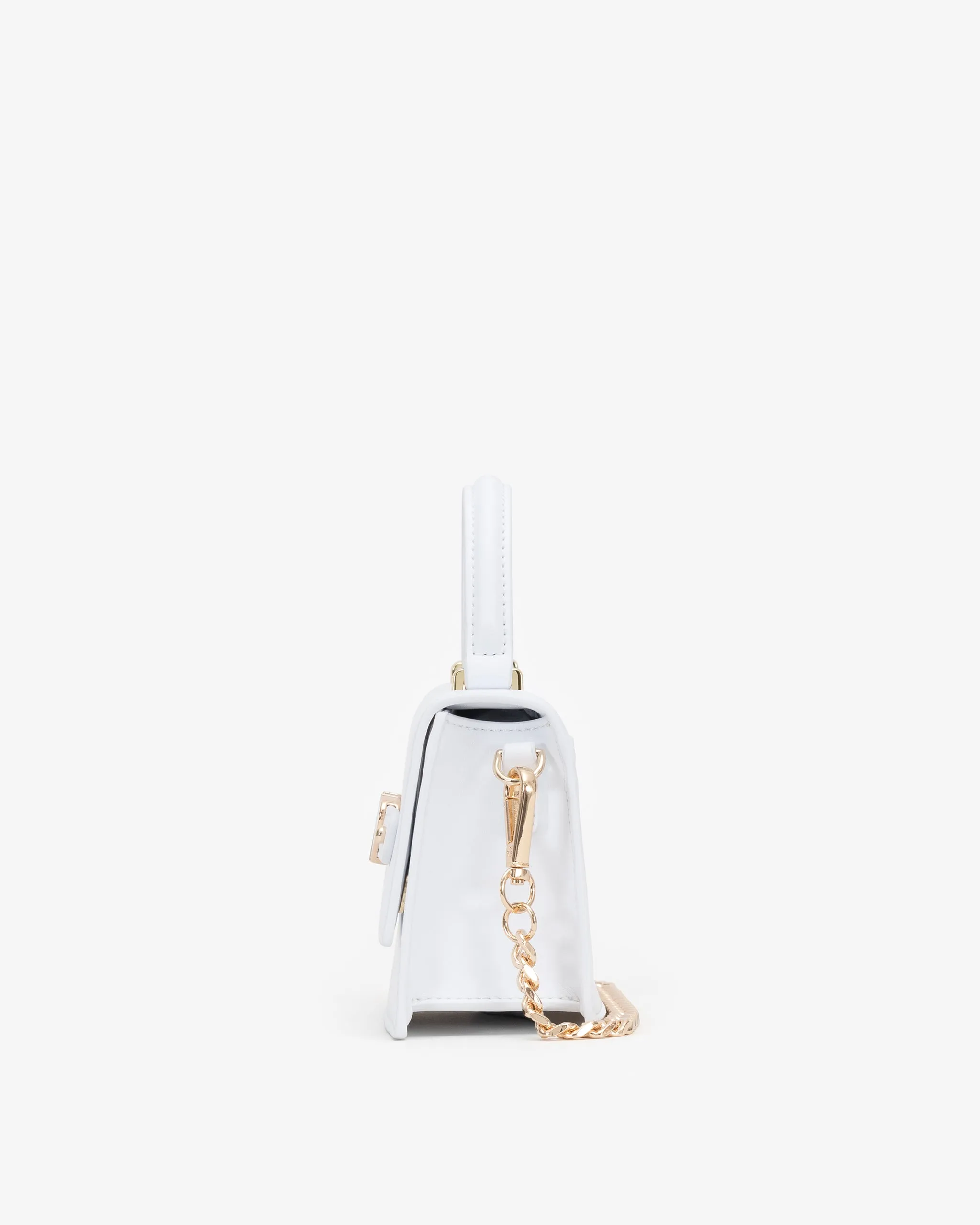 Mini Evening Bag in White with Personalised Hardware