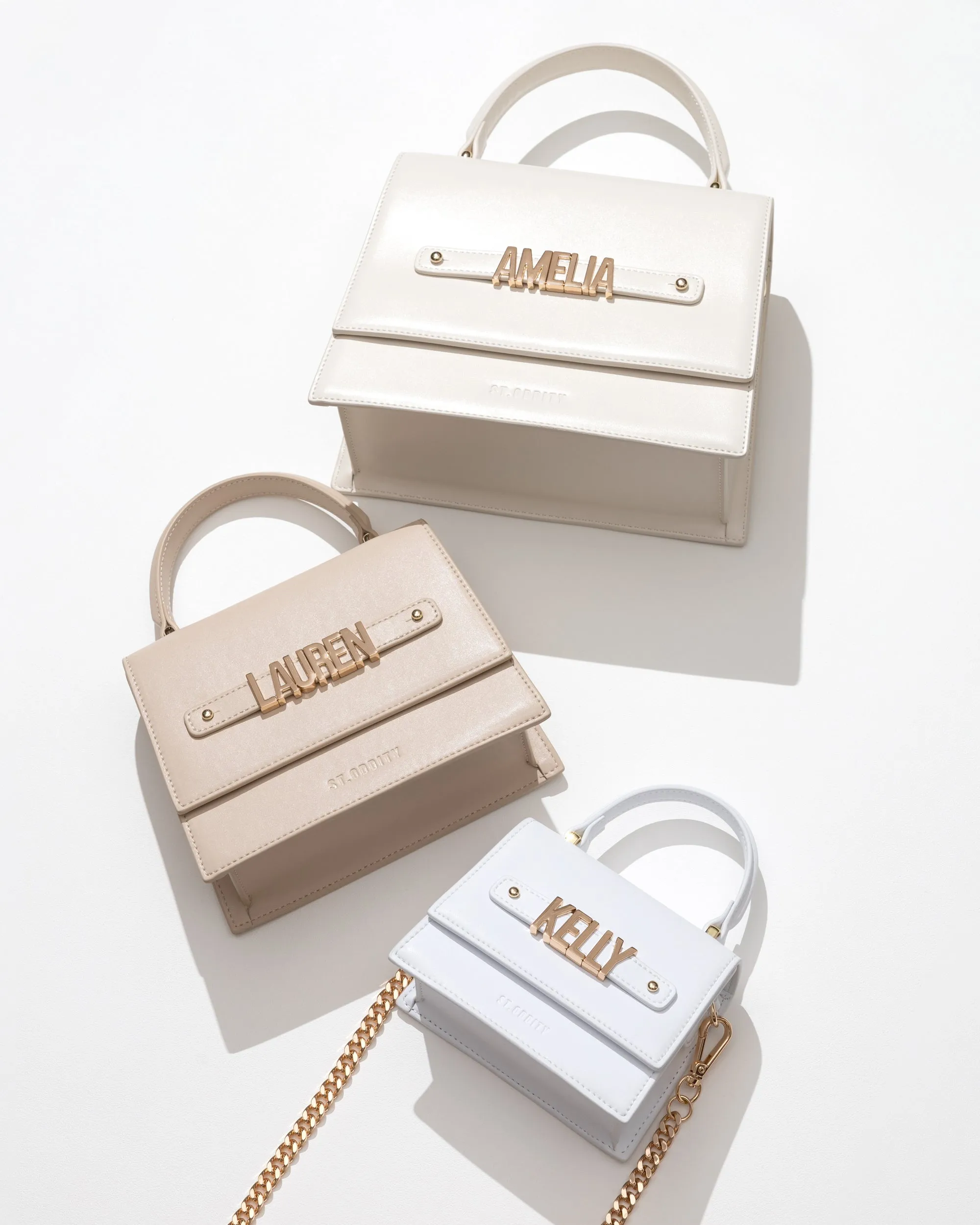 Mini Evening Bag in White with Personalised Hardware