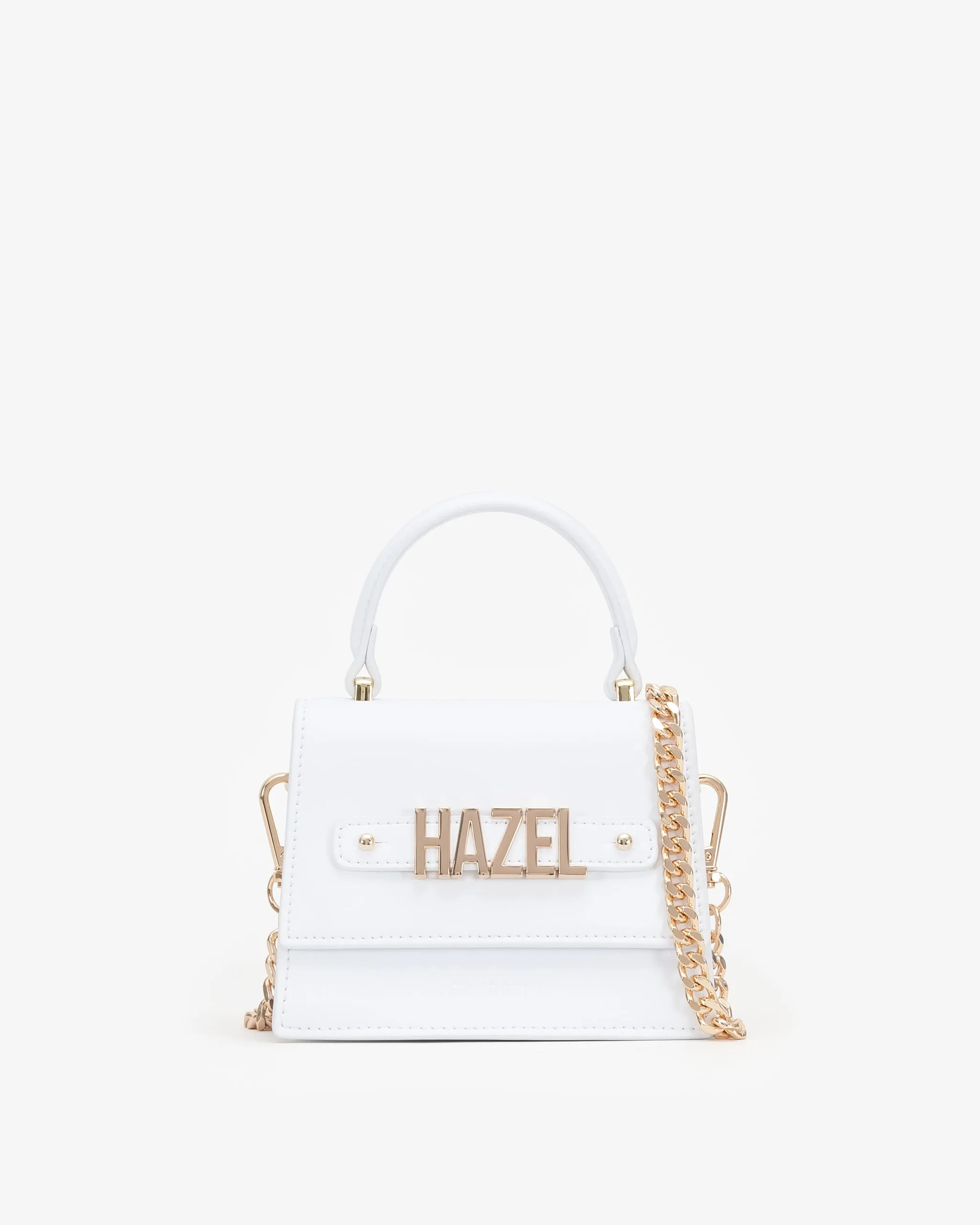 Mini Evening Bag in White with Personalised Hardware