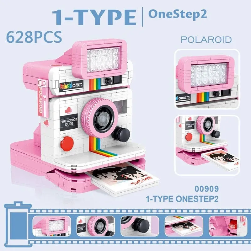 MOC Rainbow Instant Photo Camera MINI Bricks Toys