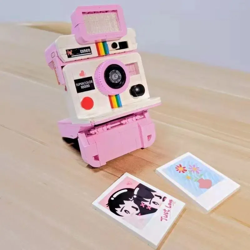MOC Rainbow Instant Photo Camera MINI Bricks Toys