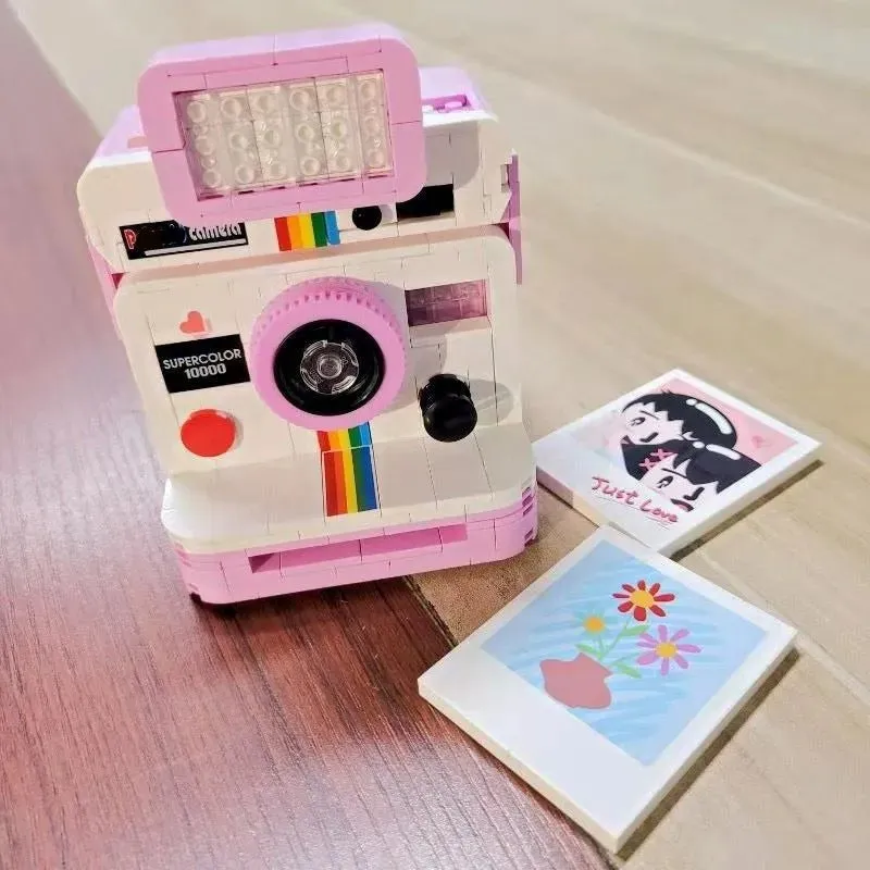 MOC Rainbow Instant Photo Camera MINI Bricks Toys