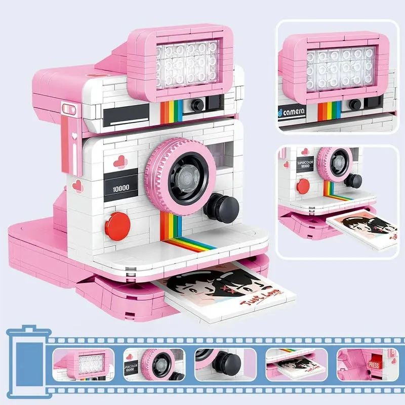MOC Rainbow Instant Photo Camera MINI Bricks Toys