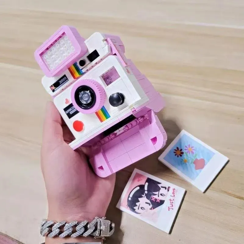 MOC Rainbow Instant Photo Camera MINI Bricks Toys