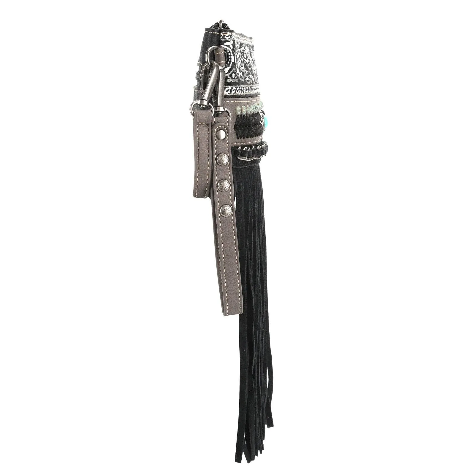 Montana West - MW1237-181 Montana West Fringe Collection Clutch/Crossbody -: Black