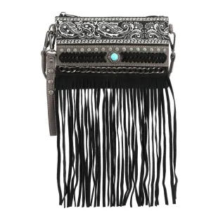 Montana West - MW1237-181 Montana West Fringe Collection Clutch/Crossbody -: Black