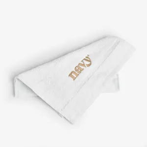 Navy Towel | Luxurious White Hand Towel