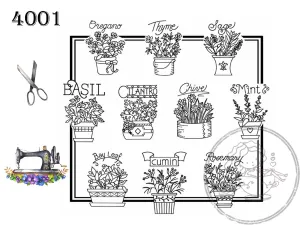 NEW Aunt Martha's 4001 Superb Herbs, Transfer Pattern, Hot Iron Transfers, Uncut, Unopened Transfers