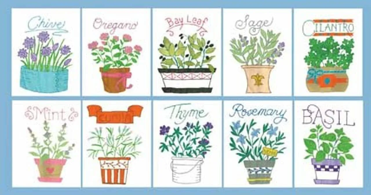 NEW Aunt Martha's 4001 Superb Herbs, Transfer Pattern, Hot Iron Transfers, Uncut, Unopened Transfers