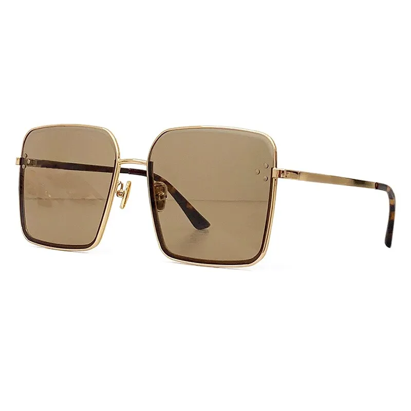 New Ladies Sunglasses 2023 Retro Oversized Sunglasses For Women And Luxurious Metal Frame Glasses For Women