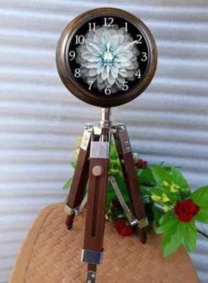 NORVILLE® Table Clock Wooden Antique Stylish Desk Watch Clock for Home Decoration Office Desk Study Table Decorative Gift Item