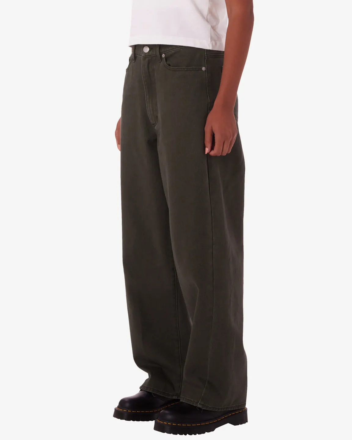 Obey LEAH BAGGY 5-POCKET PANT - DUFFLE BAG FADED WASH