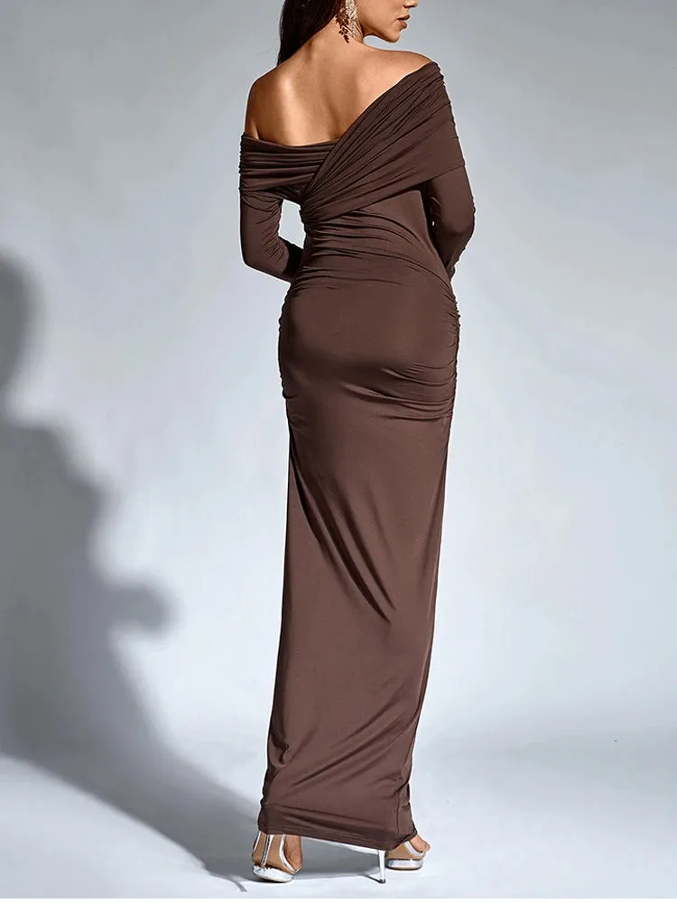 One-Shoulder Wrap Maxi Dress – Perfect for Parties