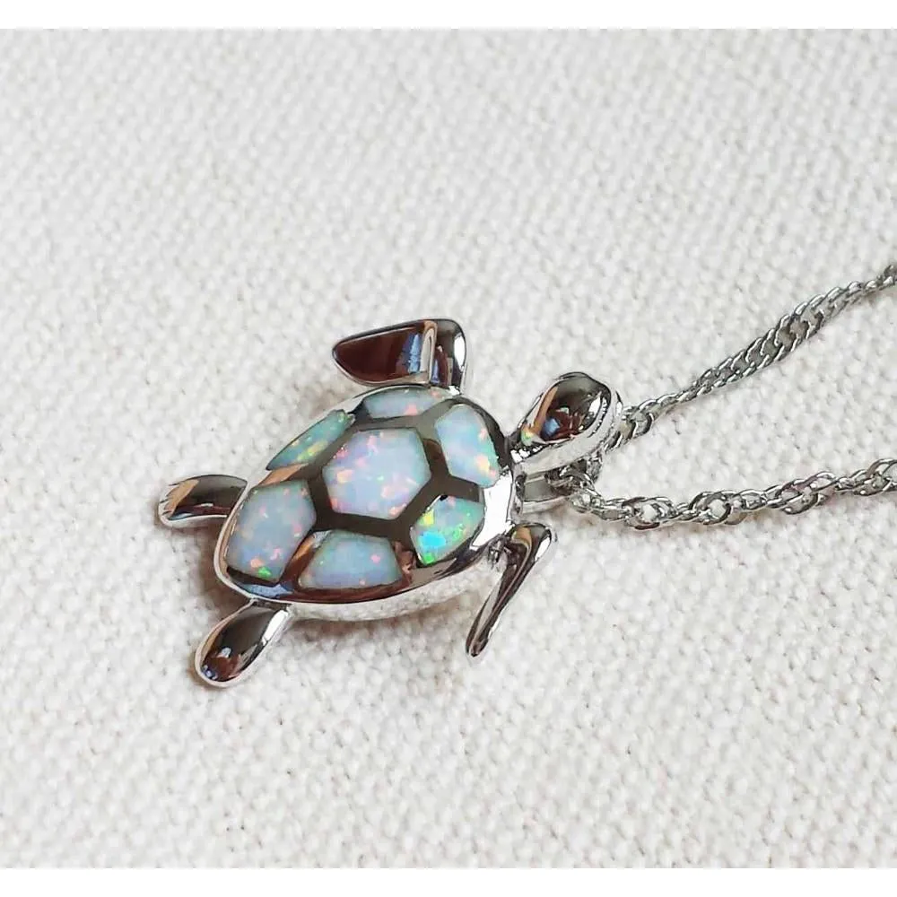 Opal Sea Turtle Necklace