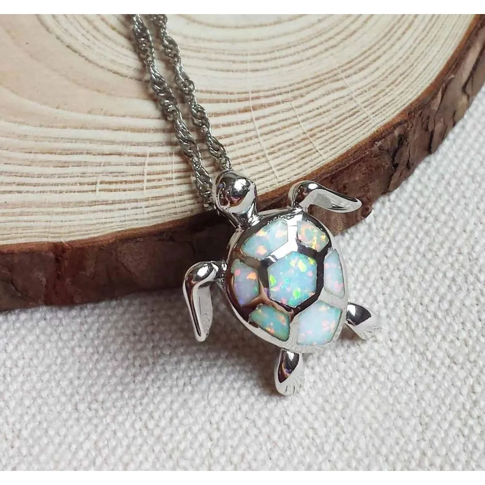 Opal Sea Turtle Necklace