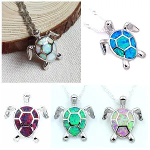 Opal Sea Turtle Necklace