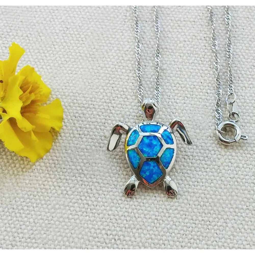 Opal Sea Turtle Necklace