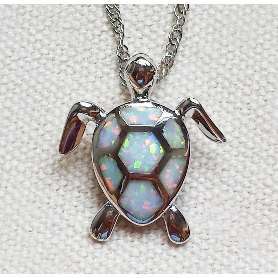Opal Sea Turtle Necklace