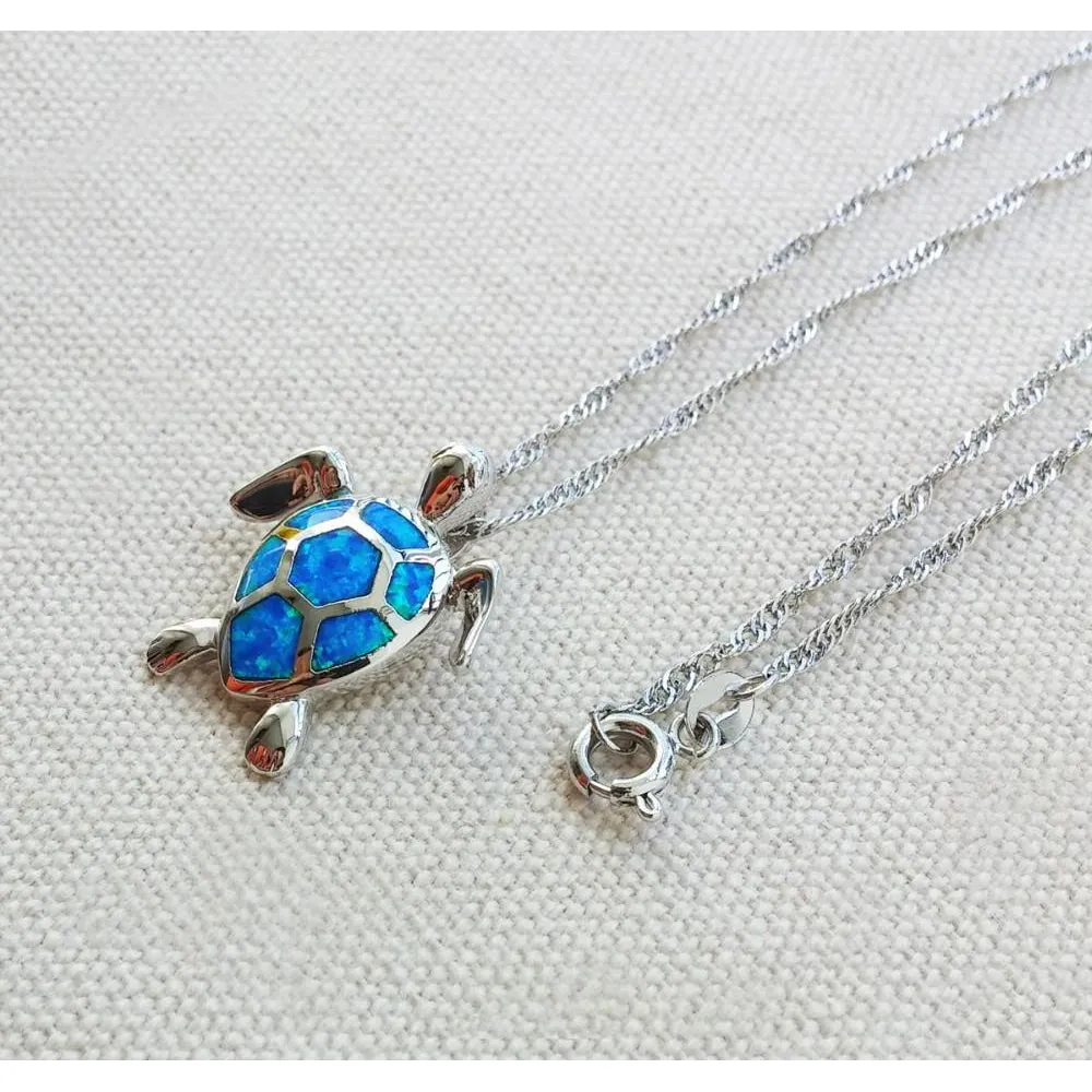 Opal Sea Turtle Necklace