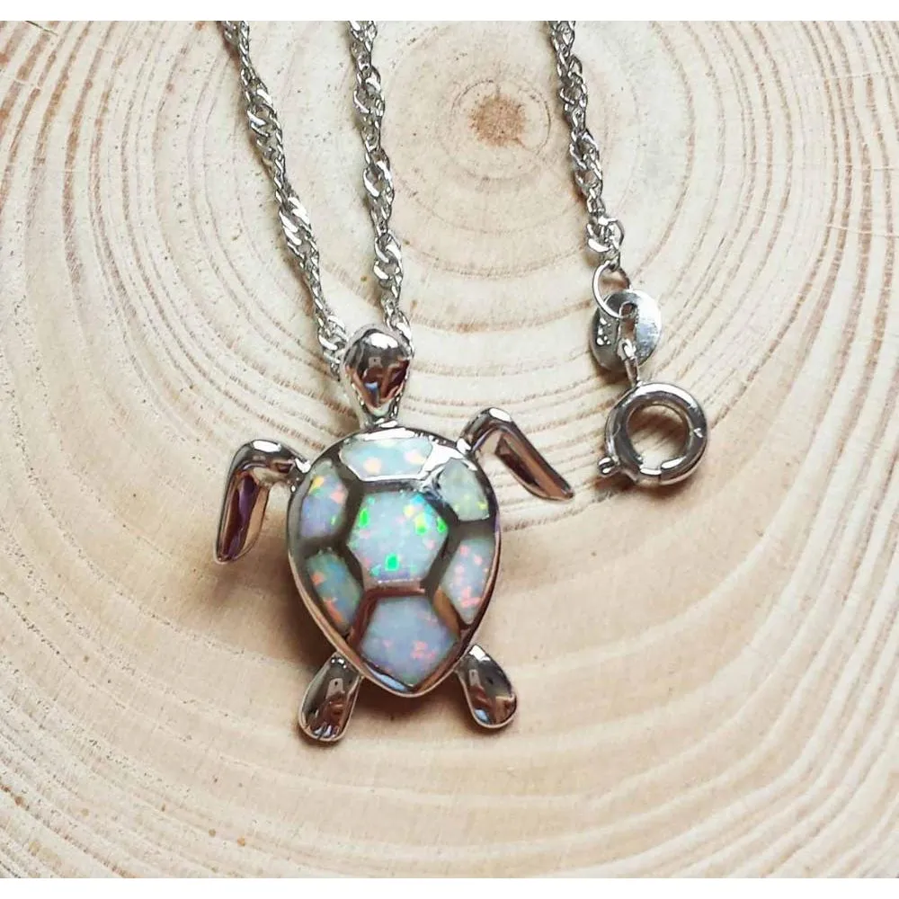 Opal Sea Turtle Necklace